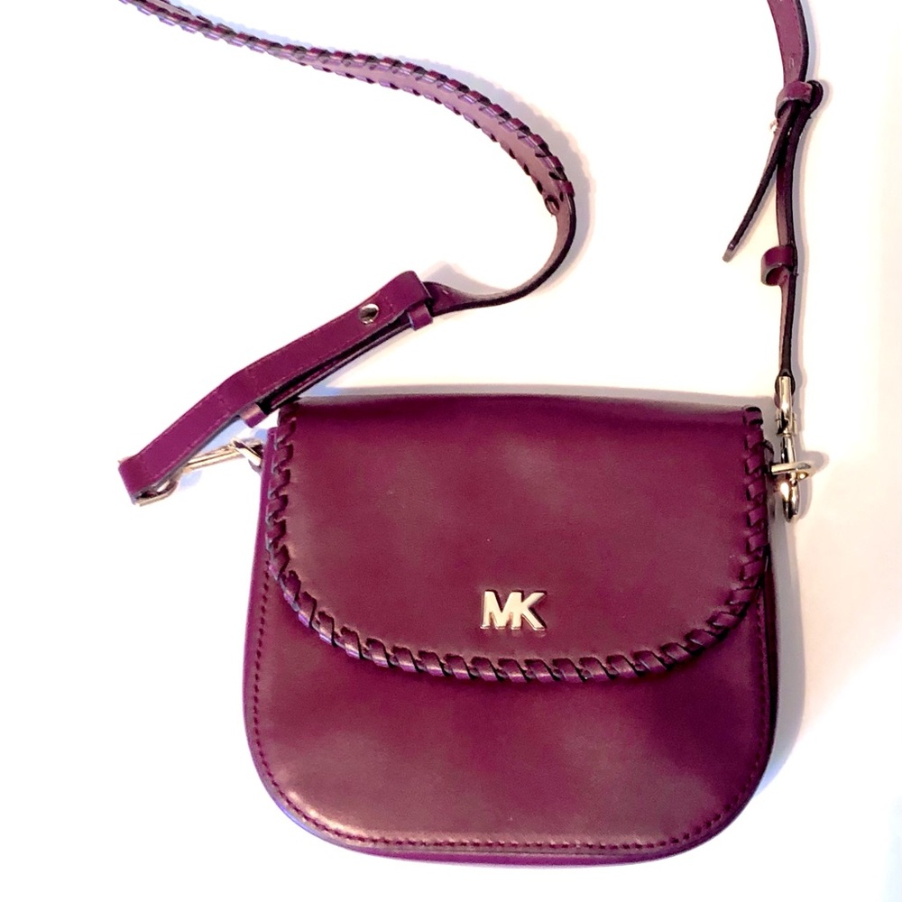 Michael Kors Half Dome Crossbody Dark Red Leather Bag